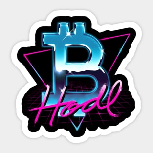 Bitcoin Logo Rad 80's Retrowave HODL BTC Crypto Bitcoin Sticker